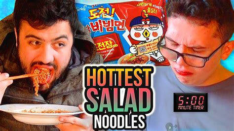 Spiciest Noodle Salad Cold 🧊🍜🔥 Samyang Buldak Bibimmyun Challenge