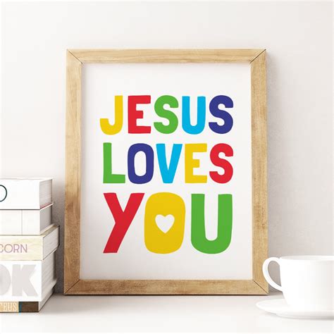 Jesus Loves You Printable Art Bible Nursery Art Above Crib Etsy