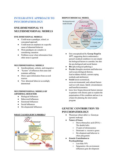 Integrative Approach To Psychopathology Integrative Approach To