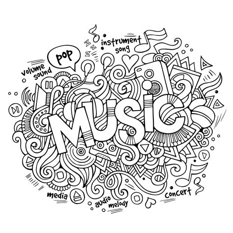 Music Hand Lettering And Doodles Elements 40822312 Vector Art At Vecteezy