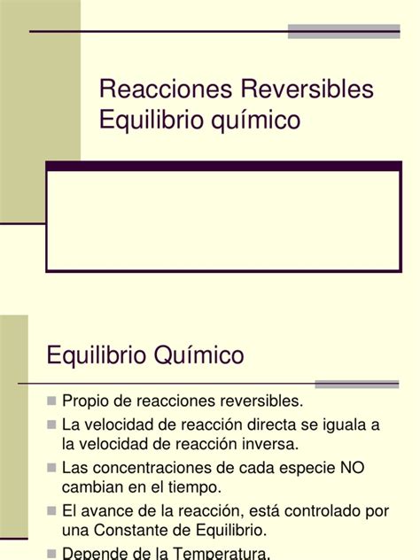 Equilibrio Y Le Chatelier Equilibrio Quimico Pdf Equilibrio Químico