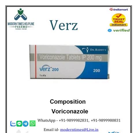 Voriconazole Verz 200 Mg Tablet 2 Tablets Treatment Fungal Infection