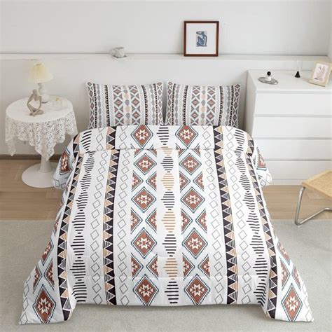 Yst Bohemian Comforter Set Boho Aztec Striped Bedding Set For Teens