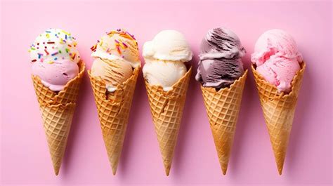 Premium Photo Five Ice Cream Cones