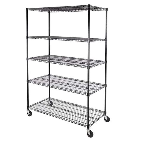 Seville Classics Seville Classics Ultradurable Black 5 Tier Nsf Steel