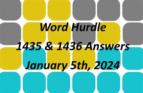 Today’s ‘Word Hurdle’ 1435 and 1436 – January 5th, 2024 Answers and Hints - Fortnite Insider