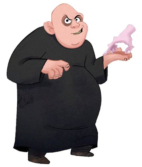 A Cartoon Character Holding A Pink Object In His Hand