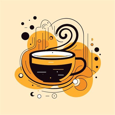 Premium Vector Cup Of Coffee With Abstract Backgroung