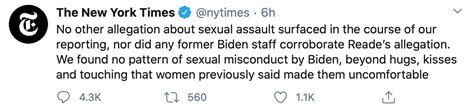 New York Times Deletes Tweet On Joe Biden Sexual Accuser