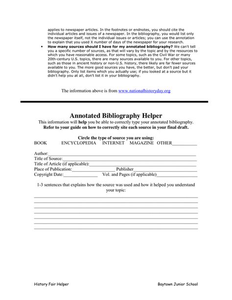 Annotated Bibliography Template In Word And Pdf Formats Page Of