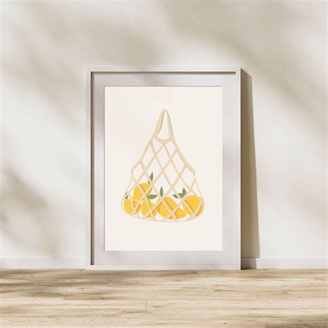 Lemons In Basket Print By Alaina Creates