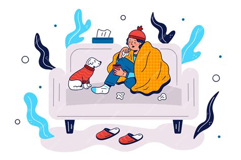 Una Persona Con Frio Ilustrada Vector Gratis