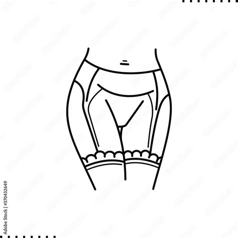 sexy lingerie erotic lace belt and stockings vector icon in outlines เวกเตอรสตอก Adobe Stock