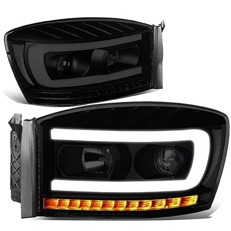 Buy DNA MOTORING HL HPL RM06 G BK SM CL1 LED U Bar DRL Chasing Turn