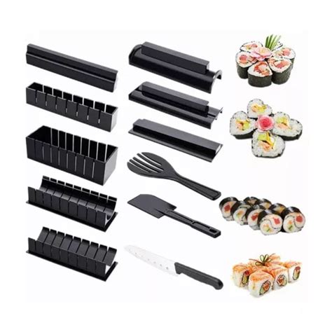 Herramienta De Sushi Molde Para Hacer Sushi Rollos Pzs Negro