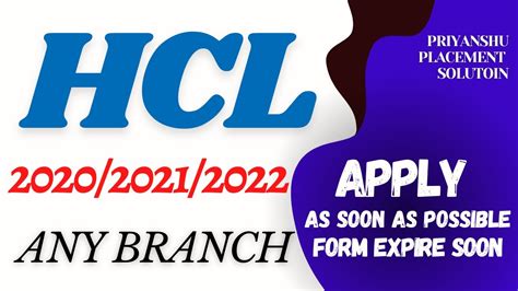 Hcl Recruitment For Batch Freshers Hcl Last Off