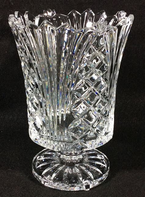 Stunning Fifth Avenue Ltd 24 Lead Crystal Candleholder Urn Vase Footed Made In Poland