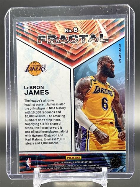 Panini Prizm Basketball Fractal Silver Prizm Lebron James La