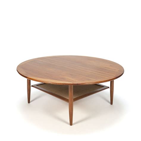 Vintage Danish Round Teak Coffee Table Retro Studio