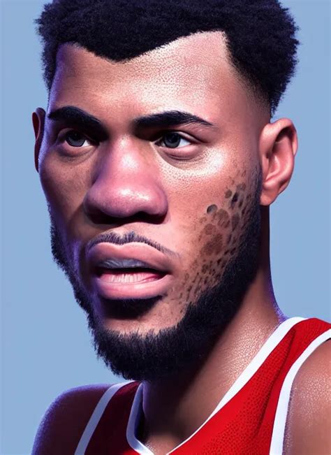 A D Rendered Portrait Of An Nba Basketball Player By Stable