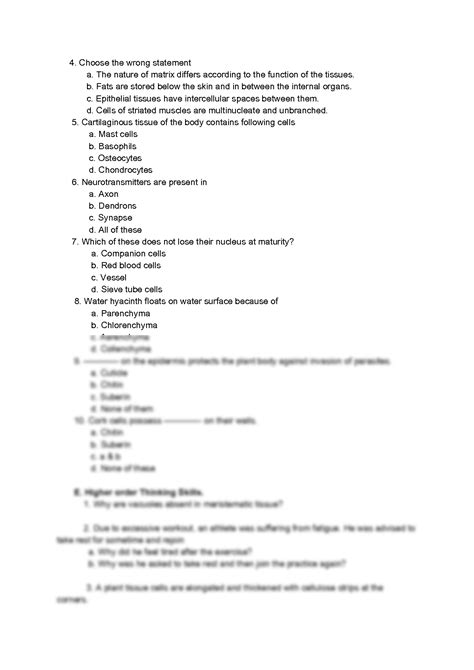 Solution Class 9 Chapter Tissues Studypool