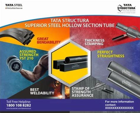 Mild Steel Tata Structura Square Hollow Section Tube Is Steel