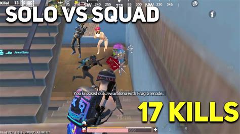 17 Kills ⚡ Solo Vs Squad Pubg Mobile Lite 1v4 Gameplay Pubg Mobile