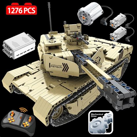 Mainan Lego 1276 PCS 2.4G RC M1A2 Tank Model Building Blocks Legoings ...