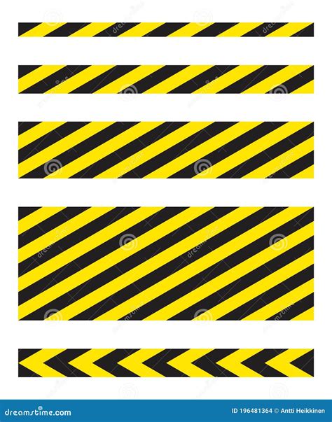 Black And Yellow Diagonal Stripe Vector Icon Collection Seamless