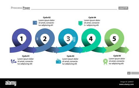 Five Points Process Chart Slide Template Business Data Scheme