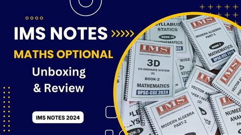 IMS Notes Maths Optional 2024 Maths Optional Note UPSC Mathematics