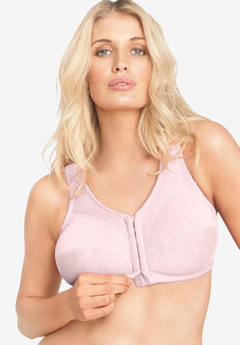 Cotton Front Close Wireless Bra By Comfort Choice® Plus Size Cotton