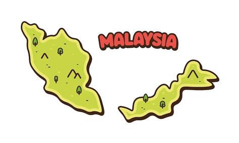 Premium Vector Malaysia Country Map Vector Icon Cartoon Illustration