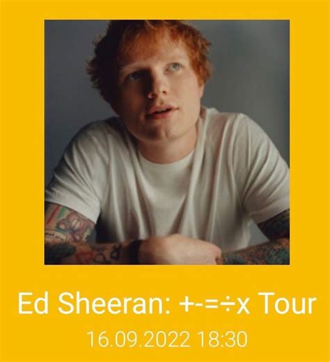 2 X Ed Sheeran Tickets 16 09 2022 Zürich Acheter Sur Ricardo