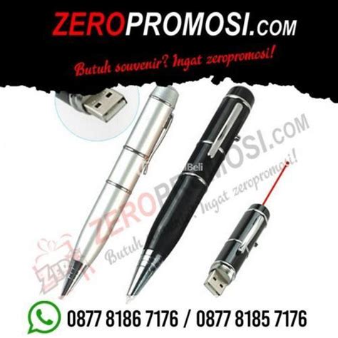 Souvenir Flashdisk Pulpen In Bahan Alumunium Warna Hitam Dan Silver