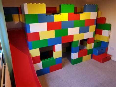 Lego Block Playhouse Bed With A Slide Plan Itwood Playhouse Bed