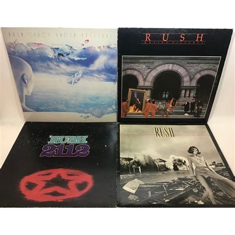 RUSH VINYL LP RECORDS X 4. Titles here include - 2112 - Permanent Waves ...