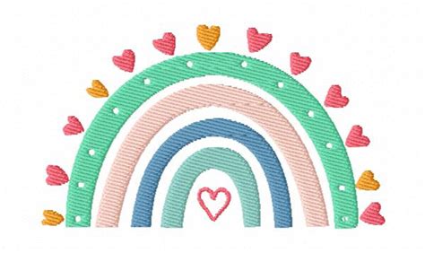 Heart Rainbow Embroidery Design Joyful Stitches