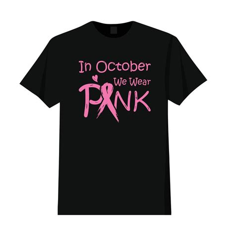 In October We Wear Pink T Shirt Design 13819918 Vector Art At Vecteezy