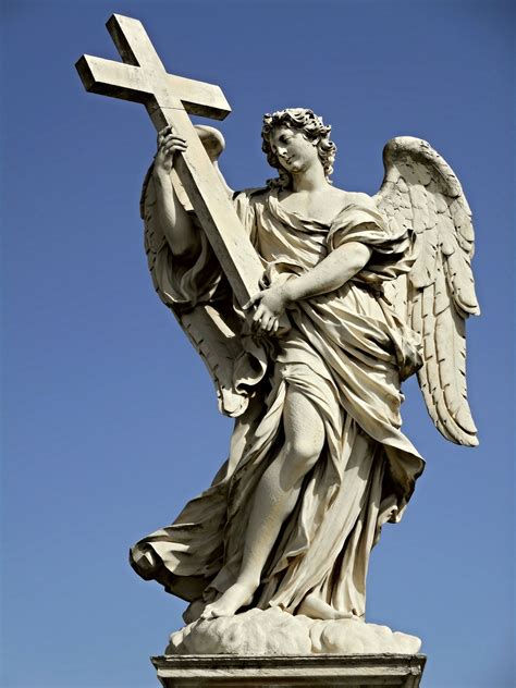 Angel With Cross By Ercole Ferrata Pellio Intelvi Rome On