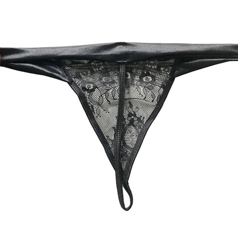 Sexy Black Satin Lace Plus Size 8 22 G String Underwear Panties