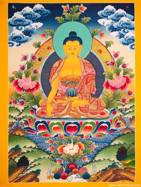 Buddha Thangka Painting Shakyamuni Buddha Canvas Thangka Art Tibetan