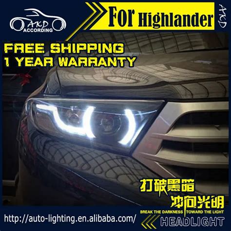 Akd Car Styling Head Lamp For Toyota Highlander Led Headlight 2012 2014 Highlander Drl H7 D2h