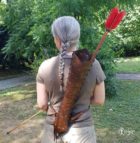 Archery Leather Back Arrow Quiver Quiver For Arrows Etsy