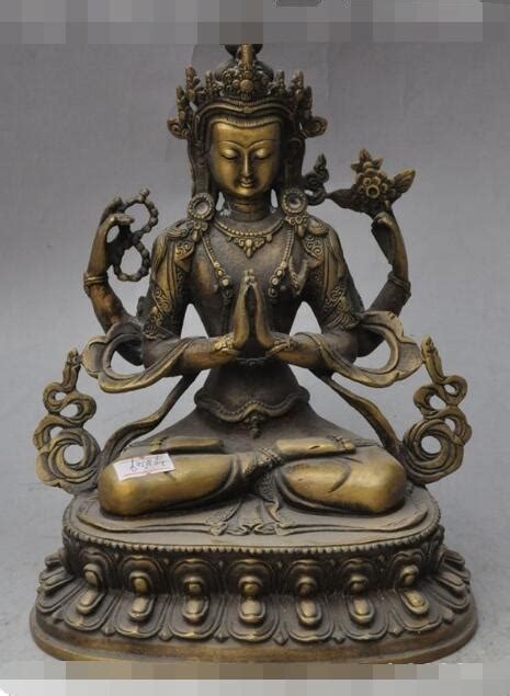 S Tibet Buddhism Bronze Fane Arms Chenrezig Tara Kwan Yin