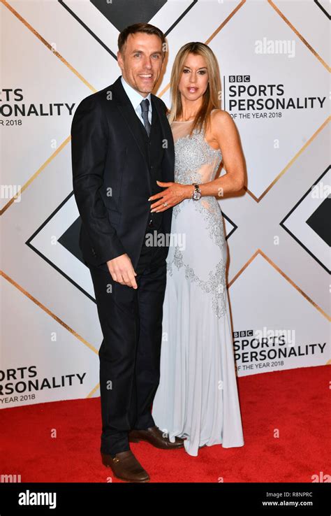 Phil Neville And Wife Julie During The Red Carpet Arrivals For The Bbc