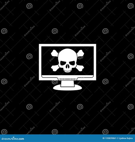 Malware Spam Escroquerie En Ligne Icône De Virus Informatique Ou