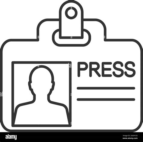 Press Id Card Linear Icon Thin Line Illustration Journalist Badge