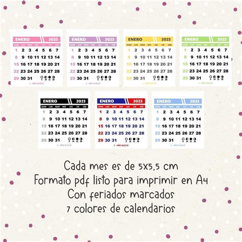 Calendarios Mignon Kit Imprimible Vectores Pdf Imprimikits Porn