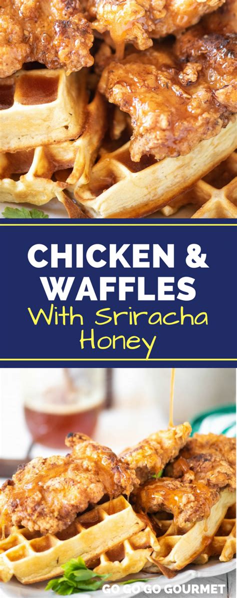 Crispy Chicken And Waffles With Sriracha Honey Sauce